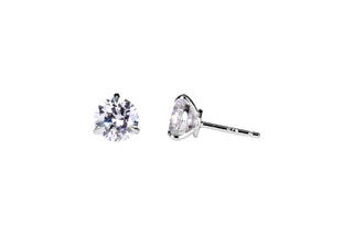 4.50 TCW Round Moissanite Solitaire Earrings in 925 Sterling Silver- The 'Cindy' Earrings - Danni Martinez