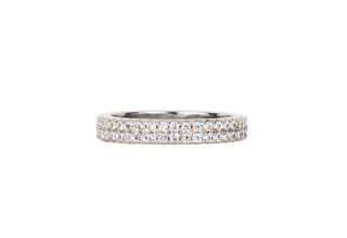 1.0 TCW Round Moissanite Full Eternity Diamond Wedding Band in 925 Sterling Silver- The ‘Ethan’ Wedding Band - Danni Martinez