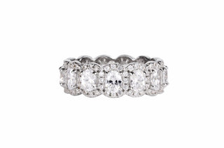 4.0 TCW Oval & Round Moissanite Full Eternity Diamond Wedding Band in 925 Sterling Silver- The ‘Danielle’ Wedding Band - Danni Martinez