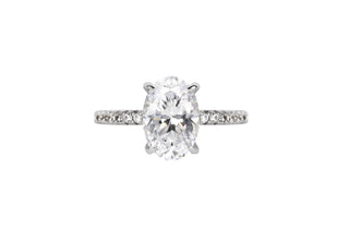 2.20 CT Oval Moissanite Pave Diamond Ring in 925 Sterling Silver- The ‘Lorraine’ Ring - Danni Martinez