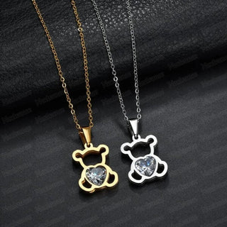 1.0 CT Heart Moissanite Bear Heart Diamond Necklace in 925 Sterling Silver- The ‘Sandra’ Necklace - Danni Martinez