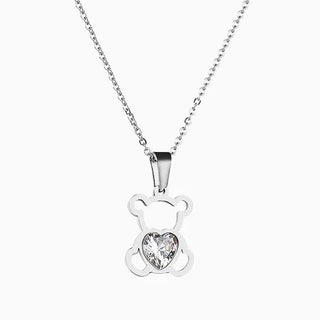 1.0 CT Heart Moissanite Bear Heart Diamond Necklace in 925 Sterling Silver- The ‘Sandra’ Necklace - Danni Martinez