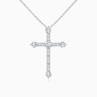 2.0 TCW Round Moissanite Cross Diamond Necklace in 925 Sterling Silver- The ‘Kieran’ Necklace - Danni Martinez