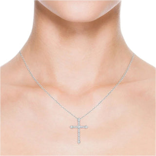 2.0 TCW Round Moissanite Cross Diamond Necklace in 925 Sterling Silver- The ‘Kieran’ Necklace - Danni Martinez