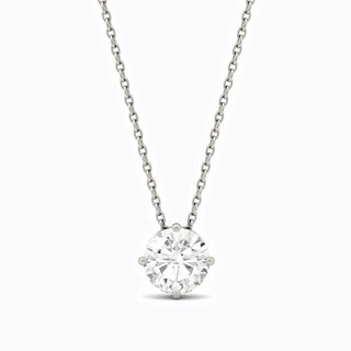 1.0 CT Round Moissanite Solitaire Diamond Necklace in 925 Sterling Silver- The ‘Sherry’ Necklace - Danni Martinez