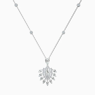 5.0 TCW Multitone Moissanite cluster Diamond Necklace in 925 Sterling Silver- The ‘Vaughn’ Necklace - Danni Martinez