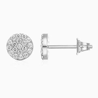 0.30 TCW Round Moissanite Cluster Stud Earrings in 925 Sterling Silver- The 'Larissa' Earrings - Danni Martinez