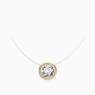0.5 CT Round Moissanite Bezel Diamond Necklace in 925 Sterling Silver- The ‘Winston’ Necklace - Danni Martinez