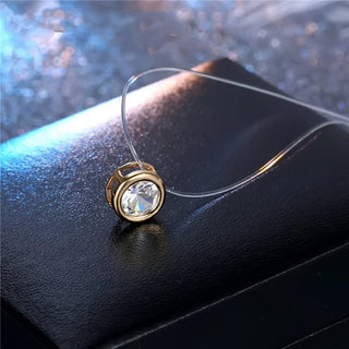 0.5 CT Round Moissanite Bezel Diamond Necklace in 925 Sterling Silver- The ‘Winston’ Necklace - Danni Martinez