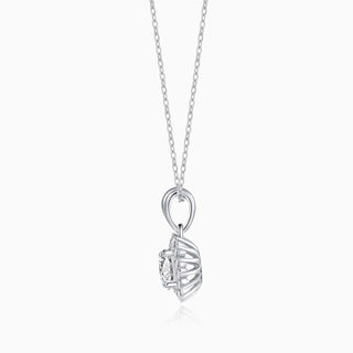 1.0 CT Round Moissanite Halo Diamond Necklace in 925 Sterling Silver- The ‘Landon’ Necklace - Danni Martinez