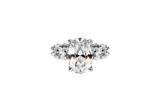 3.50 CT Oval Moissanite Pave Diamond Ring in 925 Sterling Silver- The ‘Ramona’ Ring - Danni Martinez
