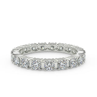 0.8 TCW Round Moissanite Full Eternity Diamond Wedding Band in 925 Sterling Silver- The ‘Patrick’ Wedding Band - Danni Martinez