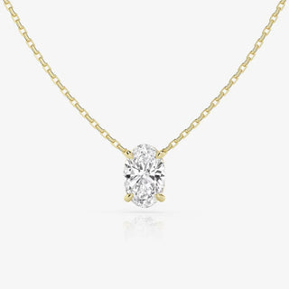 1.0 CT Oval Moissanite Solitaire Diamond Necklace in 925 Sterling Silver- The ‘Adrienne’ Necklace - Danni Martinez