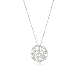 0.1 TCW Round Moissanite Circular Vine Diamond Necklace in 925 Sterling Silver- The ‘Elliot’ Necklace - Danni Martinez