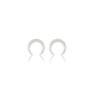 0.10 TCW Round Moissanite Crescent Moon Earrings in 925 Sterling Silver- The 'Christy' Earrings - Danni Martinez