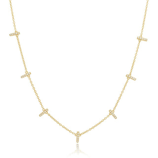 0.2 TCW Round Moissanite Delicate Layering Diamond Necklace in 925 Sterling Silver- The ‘Christine’ Necklace - Danni Martinez