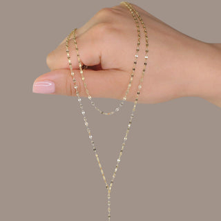 Plain Double Coin Lariat Diamond Necklace in 925 Sterling Silver- The ‘Victor’ Necklace - Danni Martinez