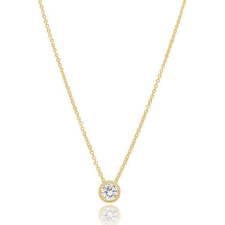 0.3 CT Round Moissanite Solitaire Diamond Necklace in 925 Sterling Silver- The ‘Tristan’ Necklace - Danni Martinez