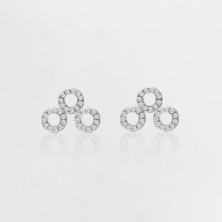 0.60 TCW Round Moissanite Infinity Loop Triangle Earrings in 925 Sterling Silver- The 'Marlene' Earrings - Danni Martinez