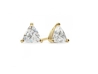 0.70 TCW Trillion Moissanite Solitaire Earrings in 925 Sterling Silver- The 'Andre' Earrings - Danni Martinez