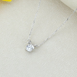 0.75 CT Round Moissanite Solitaire Diamond Necklace in 925 Sterling Silver- The ‘Timothy’ Necklace - Danni Martinez