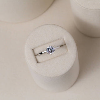 1.25 CT Round Moissanite Solitaire Diamond Ring in 925 Sterling Silver- The ‘Brock’ Ring - Danni Martinez