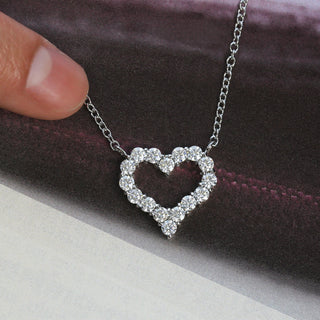 1.5 CT Round Moissanite Heart Diamond Necklace in 925 Sterling Silver- The ‘Marissa’ Necklace - Danni Martinez