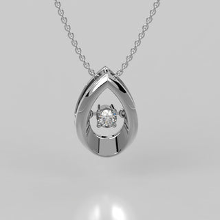 0.11 CT Round Moissanite Solitaire Diamond Necklace in 925 Sterling Silver- The ‘August’ Necklace - Danni Martinez
