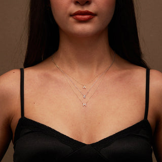 0.08 TCW Round Moissanite Dainty Diamond Necklace in 925 Sterling Silver- The ‘Harrison’ Necklace - Danni Martinez