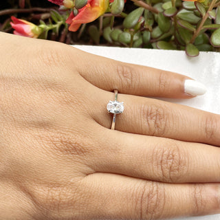 0.75 TCW Oval Moissanite Solitaire Diamond Ring in 925 Sterling Silver- The 'Paige’ Ring - Danni Martinez