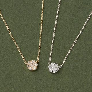 0.13 TCW Round Moissanite Cluster Diamond Necklace in 925 Sterling Silver- The ‘Angela’ Necklace - Danni Martinez