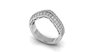 0.56 TCW Round Moissanite Curve Wedding Band in 925 Sterling Silver- The ‘Anthony’ Wedding Band - Danni Martinez