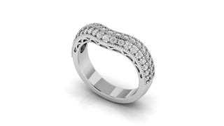 0.56 TCW Round Moissanite Curve Wedding Band in 925 Sterling Silver- The ‘Anthony’ Wedding Band - Danni Martinez