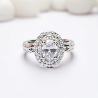 1.0 CT Oval Moissanite Pave Diamond Ring in 925 Sterling Silver- The ‘Cheyenne’ Ring - Danni Martinez
