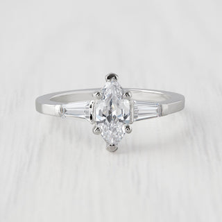 1.2 CT Marquise Moissanite Three Stone Style Diamond Ring in 925 Sterling Silver- The ‘Sabrina’ Ring - Danni Martinez