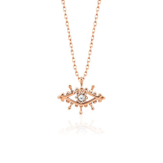0.01 CT Round Moissanite Solitaire Diamond Necklace in 925 Sterling Silver- The ‘Natasha’ Necklace - Danni Martinez