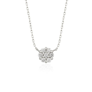 0.13 TCW Round Moissanite Cluster Diamond Necklace in 925 Sterling Silver- The ‘Angela’ Necklace - Danni Martinez