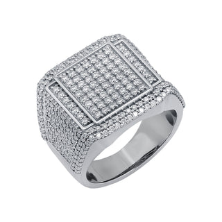 2.32 TCW Round Moissanite Hip Hop Ring Micro Pave Synthetic Wedding Band in 925 Sterling Silver- The ‘Gabriel’ Wedding Band - Danni Martinez
