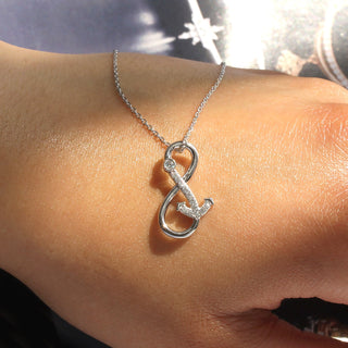 0.2 TCW Round Moissanite Infinity Diamond Necklace in 925 Sterling Silver- The ‘Bonnie’ Necklace - Danni Martinez