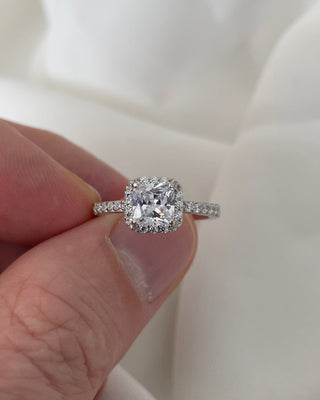 2.5 CT Princess Moissanite Pave Diamond Ring in 925 Sterling Silver- The ‘Preston’ Ring - Danni Martinez