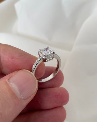 2.5 CT Princess Moissanite Pave Diamond Ring in 925 Sterling Silver- The ‘Preston’ Ring - Danni Martinez