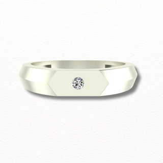 0.06 TCW Round Moissanite Flush Setting Wedding Band in 925 Sterling Silver- The ‘Owen’ Wedding Band - Danni Martinez