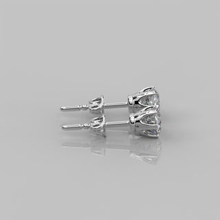 1.0 TCW Round Moissanite Solitaire Earrings in 925 Sterling Silver- The 'Selina' Earrings - Danni Martinez