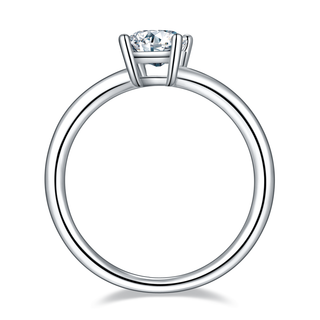 1.0 CT Emerald Moissanite Solitaire Diamond Ring in 925 Sterling Silver- The ‘Kendra’ Ring - Danni Martinez