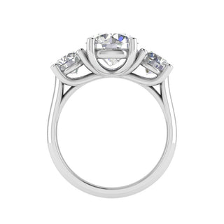 2.0 CT Oval Moissanite Three Stone Style Diamond Ring in 925 Sterling Silver- The ‘Kenny’ Ring - Danni Martinez
