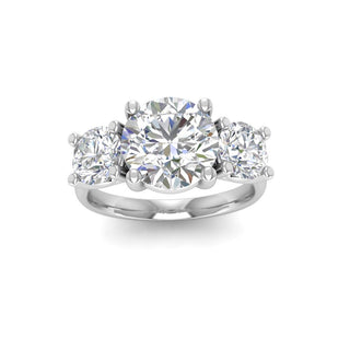2.0 CT Oval Moissanite Three Stone Style Diamond Ring in 925 Sterling Silver- The ‘Kenny’ Ring - Danni Martinez